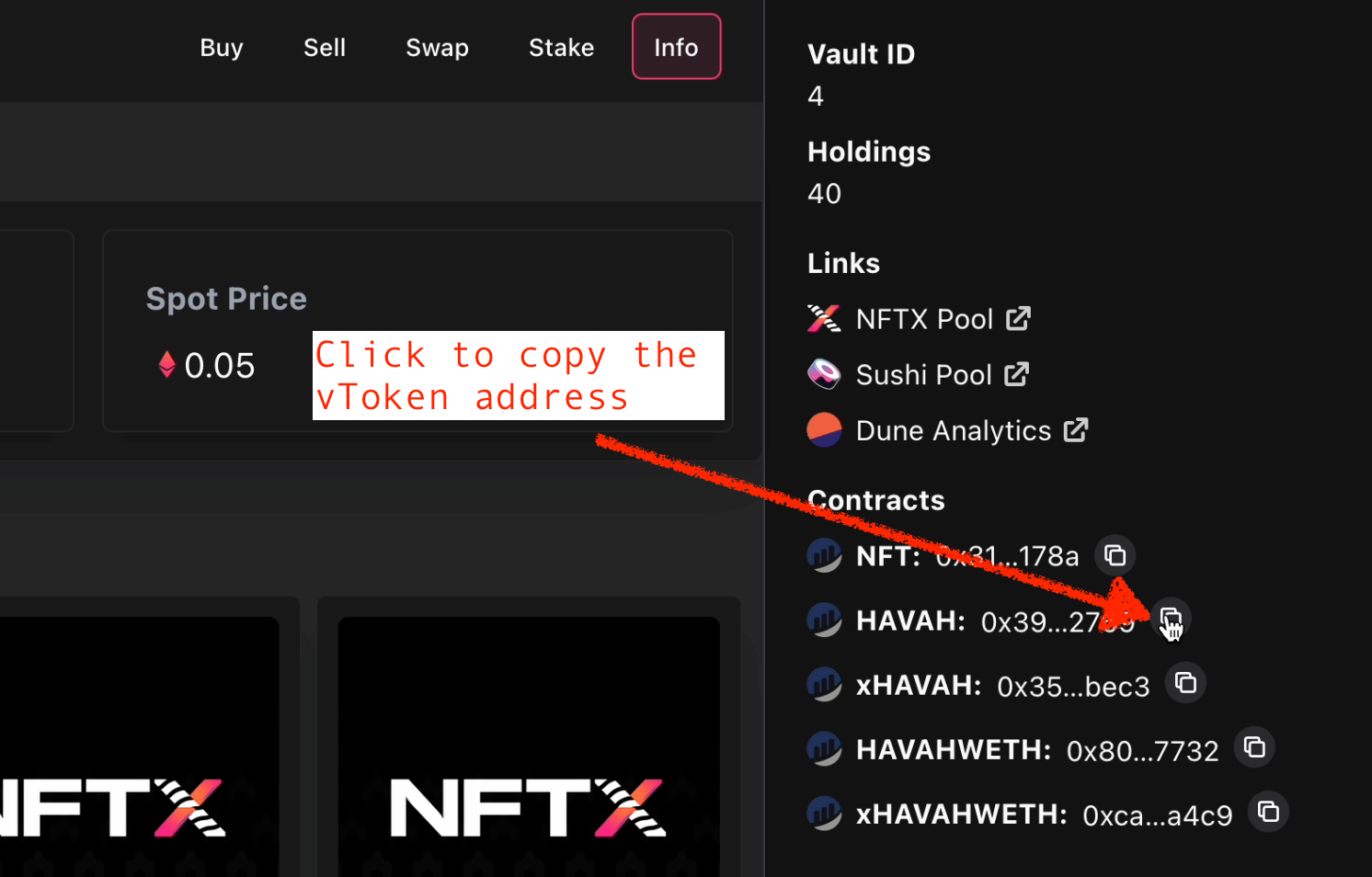 Copy vToken Address